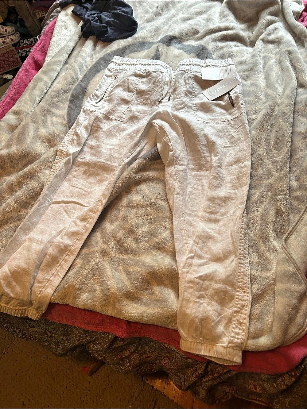 Athleta Cabo Linen Jogger White Size 16 NWT